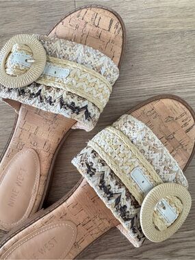 Nine West Pappy Slide Sandal In Neutral